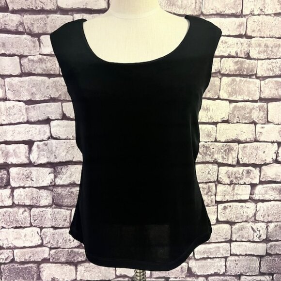 Chico's Tops - Chico's Black, Beige & Brown Sleeveless Blouse Size L